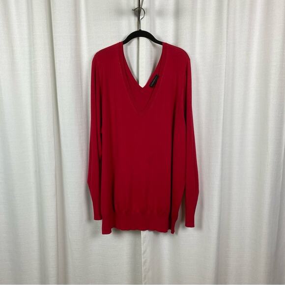 Lane Bryant Red V Neck Long Sleeve Sweater Sz.26/28 NWT - Picture 3 of 12
